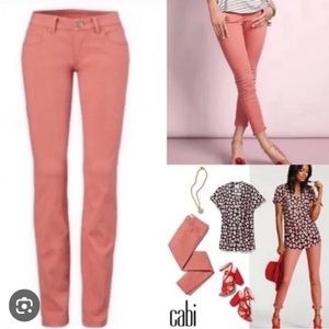 Cabi - Brisk Dusty Salmon Stretch Skinny Jeans - Size 0 - Style 5310